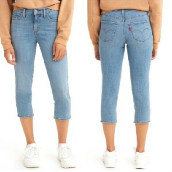 Levi's Shaping Skinny Capri Jeans Light Wash Cropped Stretch Size 26 - Picture 1 of 13